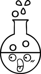 line drawing cartoon of a test tube