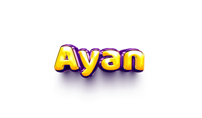 names of boys English helium balloon shiny celebration sticker 3d inflated Ayan