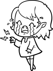 cartoon crying vampire girl