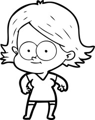 happy cartoon girl