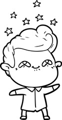 cartoon excited man