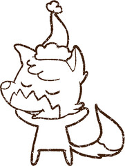 Christmas Fox Charcoal Drawing