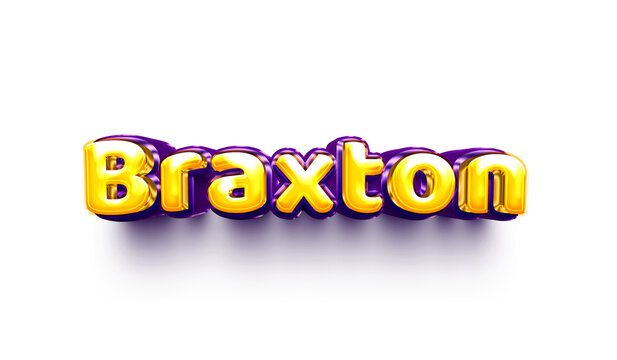 names of boys English helium balloon shiny celebration sticker 3d inflated Braxton