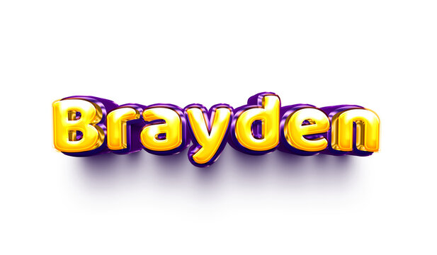 names of boys English helium balloon shiny celebration sticker 3d inflated Brayden