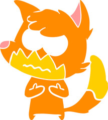 flat color style cartoon annoyed fox