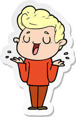 sticker of a happy cartoon man