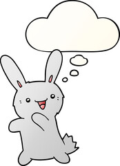 cartoon rabbit with thought bubble in smooth gradient style