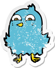 retro distressed sticker of a funny cartoon bird