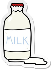 sticker of a cartoon milk bottle