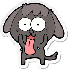 sticker of a cute cartoon dog