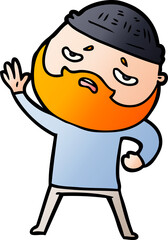 cartoon worried man with beard