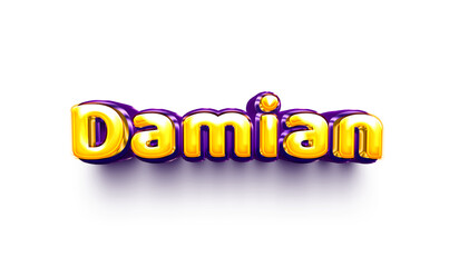 names of boys English helium balloon shiny celebration sticker 3d inflated Damian