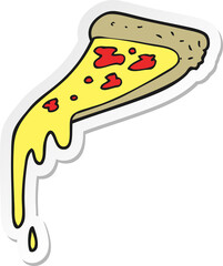 sticker of a cartoon pizza slice