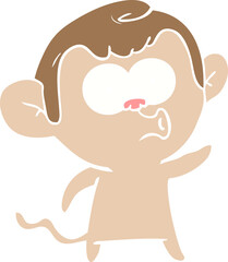 flat color style cartoon hooting monkey