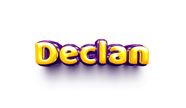 names of boys English helium balloon shiny celebration sticker 3d inflated Declan
