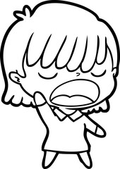cartoon woman talking loudly