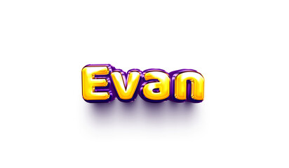 names of boys English helium balloon shiny celebration sticker 3d inflated Evan