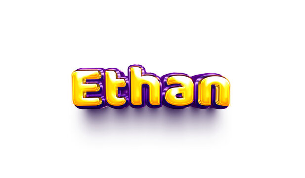 names of boys English helium balloon shiny celebration sticker 3d inflated Ethan