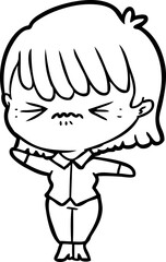 annoyed cartoon girl
