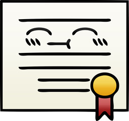 gradient shaded cartoon of a graduation diploma