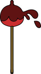 hand drawn quirky cartoon toffee apple