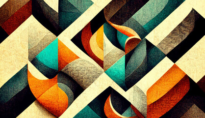 Digital art, geometric colorful pattern, digital textures