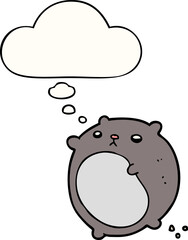 cartoon bear with thought bubble
