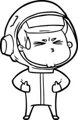Obraz premium cartoon stressed astronaut