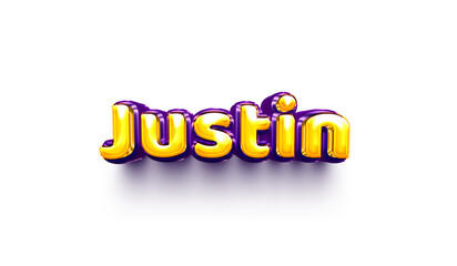 names of boys English helium balloon shiny celebration sticker 3d inflated Justin