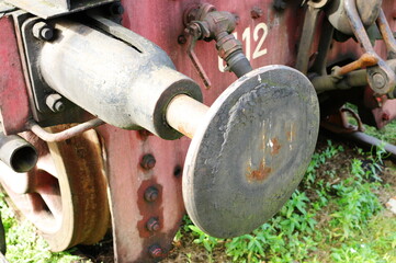 Historic railway. Old, rusty bumper.