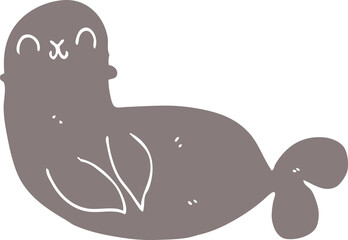 flat color style cartoon seal