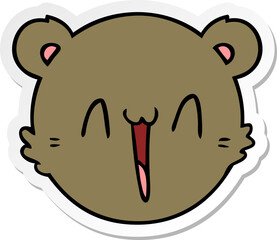 sticker of a cute cartoon teddy bear face