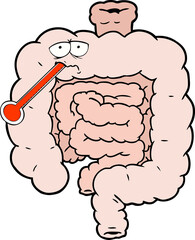 cartoon unhealthy intestines