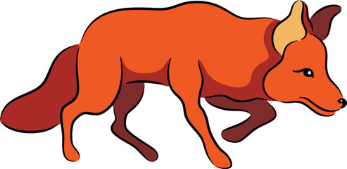 Fototapeta na wymiar illustration of a wild fox, isolated