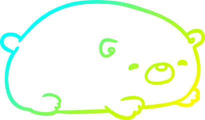 cold gradient line drawing of a cute polar bear