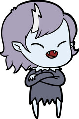 cartoon laughing vampire girl