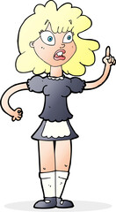 cartoon worried maid