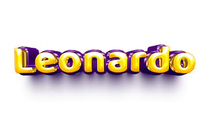names of boys English helium balloon shiny celebration sticker 3d inflated Leonardo