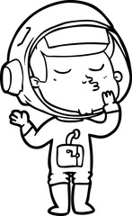Fototapeta premium cartoon confident astronaut