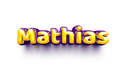 names of boys English helium balloon shiny celebration sticker 3d inflated Mathias