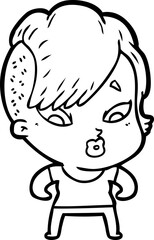 Obraz premium cartoon surprised girl