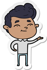 Fototapeta premium sticker of a happy cartoon man