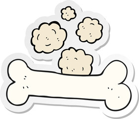 sticker of a cartoon bone