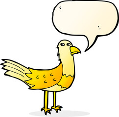 cartoon bird with thought bubble