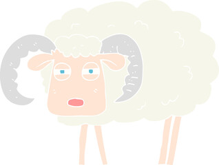 flat color illustration of ram