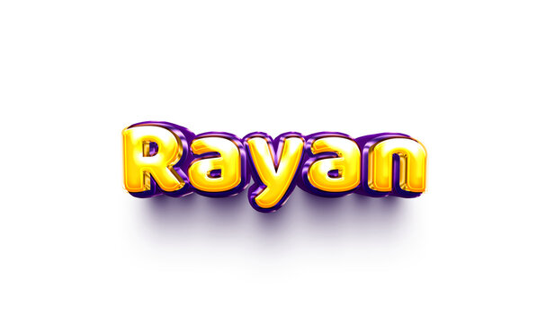names of boys English helium balloon shiny celebration sticker 3d inflated Rayan