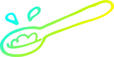 cold gradient line drawing of a cartoon ladle of food