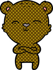 happy confident cartoon bear