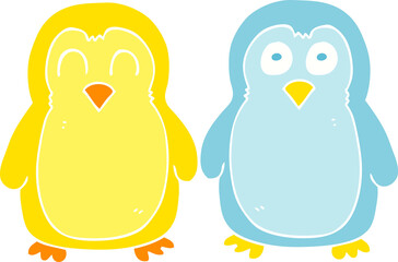 flat color illustration of birds holding hands