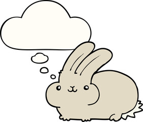 Obraz premium cartoon rabbit with thought bubble